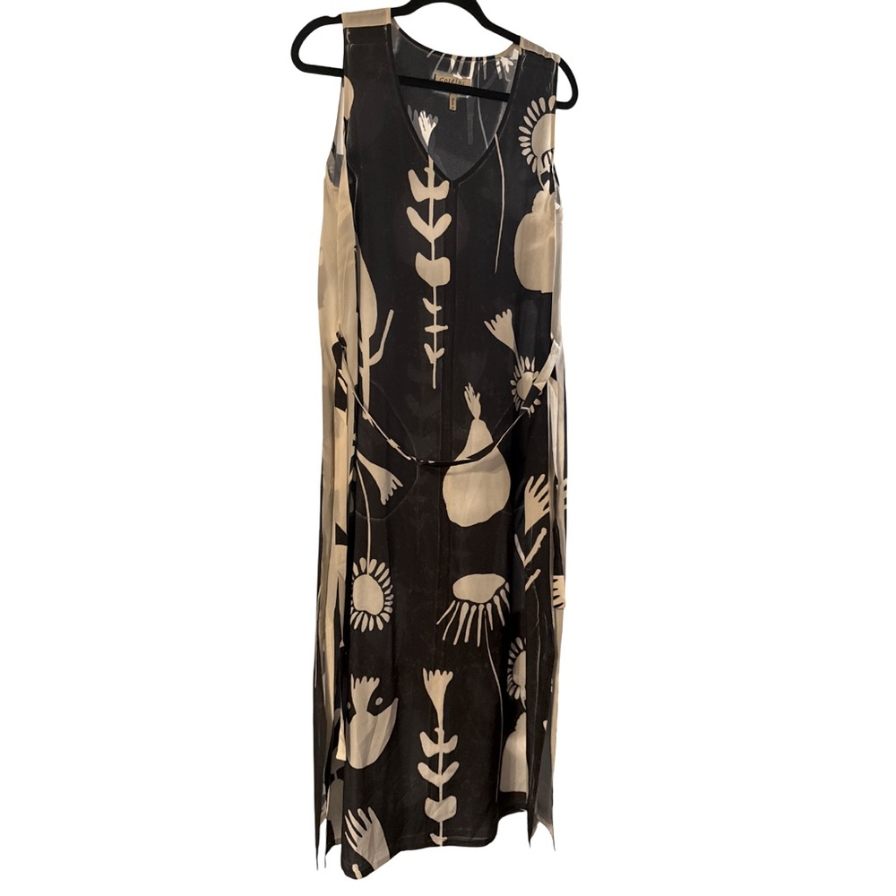 Black & Cream Floral Maxi Dress